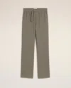 Ami Alexandre Mattiussi Taupe Wool Straight Fit Elasticated Trousers Grey In Smoke Grey