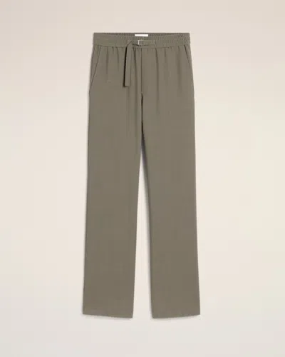 Ami Alexandre Mattiussi Taupe Wool Straight Fit Elasticated Trousers Grey In Smoke Grey