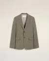 Ami Alexandre Mattiussi Taupe Wool Two Buttons Jacket Grey In Smoke Grey