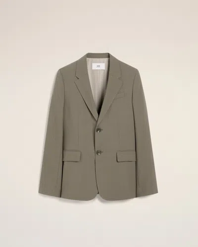 Ami Alexandre Mattiussi Taupe Wool Two Buttons Jacket Grey In Smoke Grey