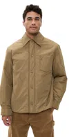 Ami Alexandre Mattiussi Technical Taffeta Overshirt Bronze In Brown