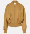 Ami Alexandre Mattiussi Technical Twill Bomber Jacket In Brown