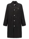 Ami Alexandre Mattiussi Ami Paris Black Coat With Classic Collar And Front Button Closure In Cotton Blend Man In 001 Black