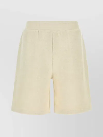 Ami Alexandre Mattiussi Terry Fabric Bermuda Shorts With Elastic Waistband In Neutral