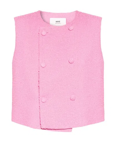 Ami Alexandre Mattiussi Textured Crop Top In White