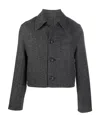 Ami Alexandre Mattiussi Textured Cropped Jacket In Black