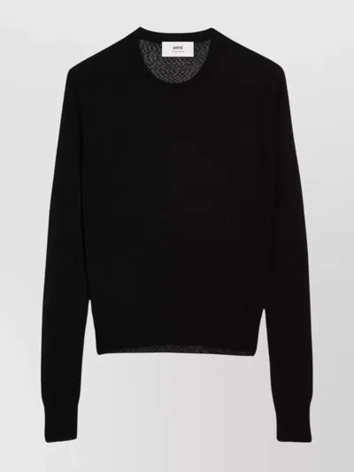 AMI ALEXANDRE MATTIUSSI TEXTURED KNIT CREWNECK SWEATER