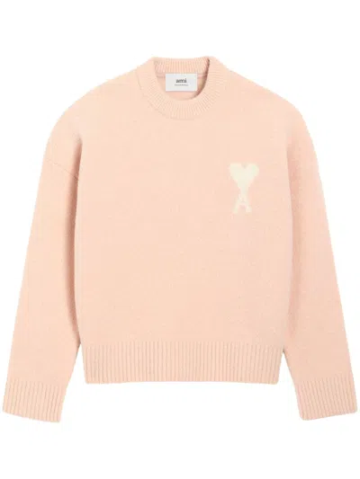 Ami Alexandre Mattiussi Ami Paris Men Ami De Coeur Sweater In Pink