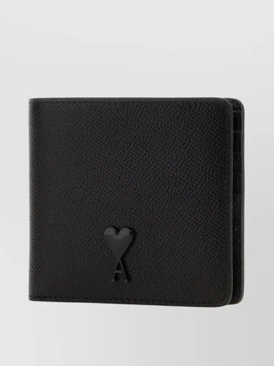 Ami Alexandre Mattiussi Textured Leather Bifold Wallet In Black