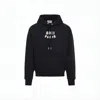Ami Alexandre Mattiussi Textured Logo Black Hoodie With Drawstring In Black