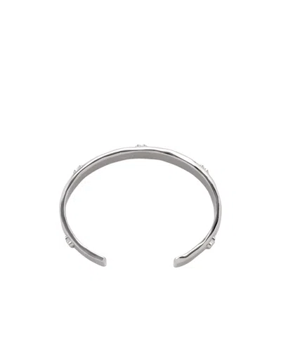 Ami Alexandre Mattiussi Textured Metal Bracelet In Silver