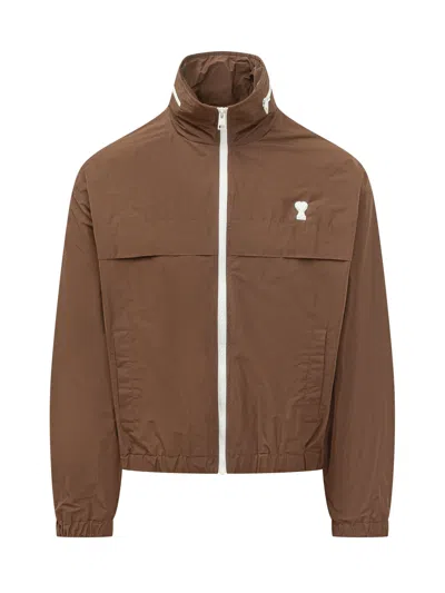 Ami Alexandre Mattiussi Textured Tech Windbreaker Jacket In Purple