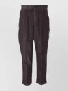 Ami Alexandre Mattiussi Textured Velvet Effect Trousers With 5 Pockets In Gray