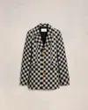 Ami Alexandre Mattiussi Check-pattern Jacket In Black/ Off White