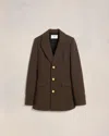 Ami Alexandre Mattiussi Fitted Buttoned Jacket In Dark Coffee