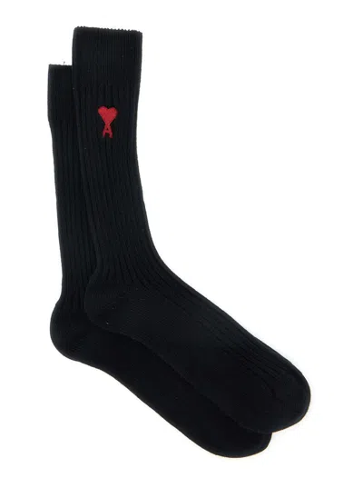 Ami Alexandre Mattiussi Three-pack Black Ami De Coeur Socks