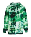 Ami Alexandre Mattiussi Tie Dye-print Cotton Hoodie In Green