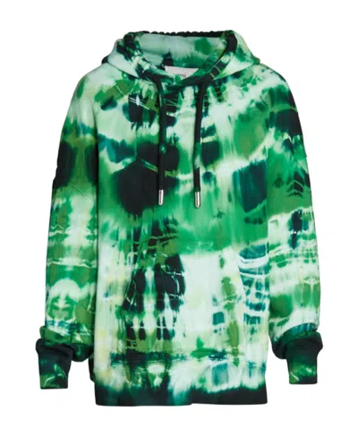 Ami Alexandre Mattiussi Tie Dye-print Cotton Hoodie In Green