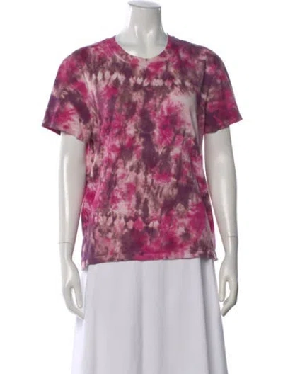 Pre-owned Ami Alexandre Mattiussi Tie-dye Print Crew Neck T-shirt In Pink