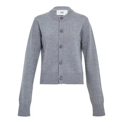 Ami Alexandre Mattiussi Tonal Adc Cardigan In Gray