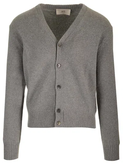 Ami Alexandre Mattiussi Tonal Adc Cardigan Light Grey