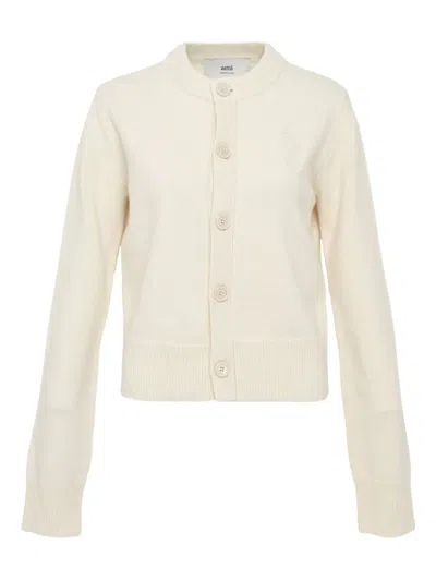 Ami Alexandre Mattiussi Tonal Adc Long-sleeves Cardigan In Neutral