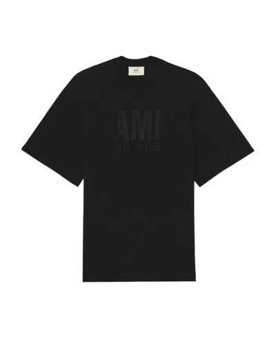Ami Alexandre Mattiussi Tonal Logo Cotton T-shirt In Black