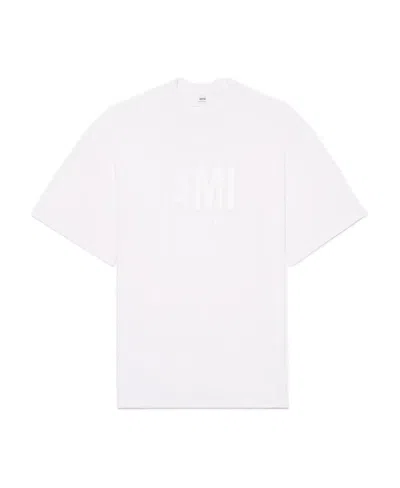 Ami Alexandre Mattiussi Tonal Logo Organic Cotton T-shirt In White