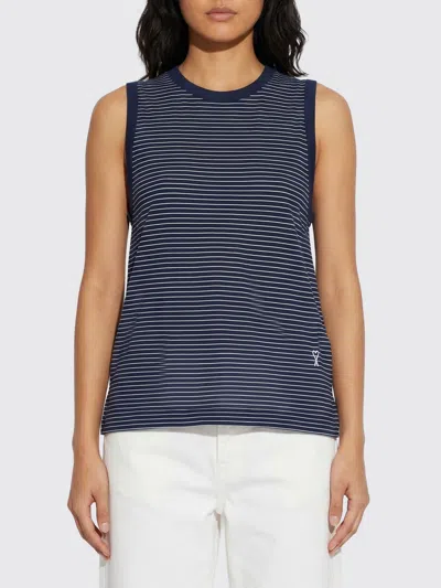 Ami Alexandre Mattiussi Top Ami Paris Woman Color Blue
