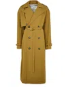 Ami Alexandre Mattiussi Mustard Wool Trench Coat Yellow In Brown