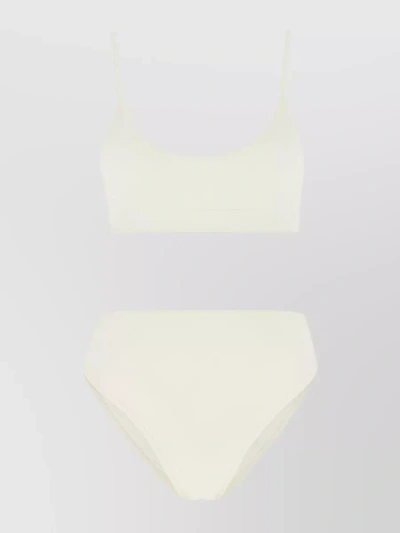 Ami Alexandre Mattiussi Triangle Bikini With Ami De Coeur Motif In White