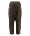 Ami Alexandre Mattiussi Ami Paris Grey Corduroy Wide-leg Trousers Ami Paris In Brown