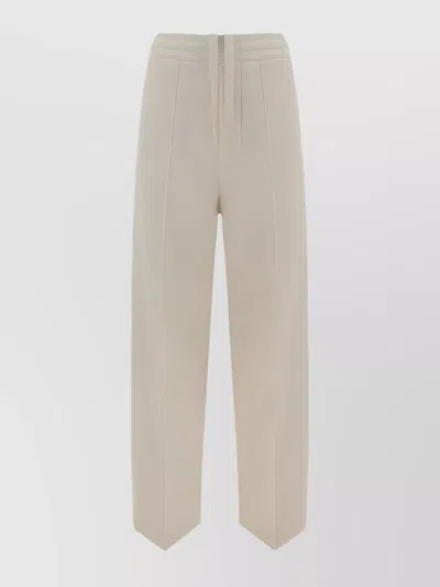 Ami Alexandre Mattiussi Trousers Elasticated Waistband Patch Pocket In Beige
