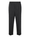 Ami Alexandre Mattiussi Carrot Fit Trousers With Hem And Pleats In Grey