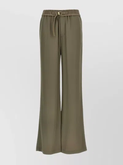 AMI ALEXANDRE MATTIUSSI TROUSERS WIDE LEG BUCKLE DETAIL