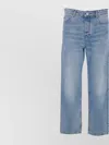 Ami Alexandre Mattiussi Trousers With Belt Loops And Contrast Stitching In Blue
