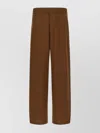 Ami Alexandre Mattiussi Trousers Wool Adjustable Waistband In Brown