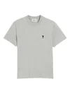 Ami Alexandre Mattiussi Ami De Coeur T-shirt In Organic Cotton Jersey In Gray