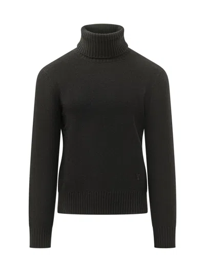 Ami Alexandre Mattiussi Turtle Neck Sweater In Noir