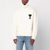 Ami Alexandre Mattiussi Ribbed Crewneck Sweater With Cuffs And Hem In White