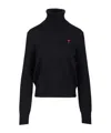 Ami Alexandre Mattiussi Wool Merinos Adc Sweater Knitwear Blue In Black