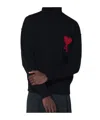 Ami Alexandre Mattiussi Ami Paris Ami Paris De Coeur Wool Cardigan In Black