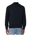 Ami Alexandre Mattiussi Wool Sweater With Turtleneck And Ribbed Finish In Black