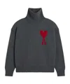 Ami Alexandre Mattiussi Ami Paris Grey Turtleneck Sweater Ami De Coeur In Gray