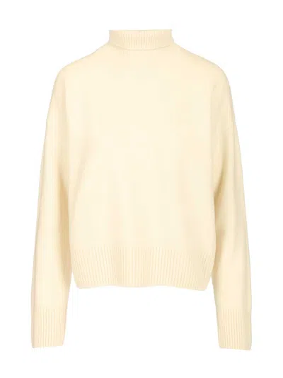 Ami Alexandre Mattiussi Turtleneck Sweater Knitwear Beige In Yellow