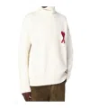 Ami Alexandre Mattiussi Ami Paris Turtleneck Sweater Ami De Coeur White Men In Animal Print