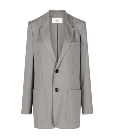 Ami Alexandre Mattiussi Two-button Suit Jacket In Gray