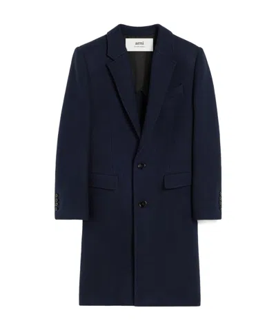 AMI ALEXANDRE MATTIUSSI AMI PARIS SINGLE BREASTED CLASSIC COAT