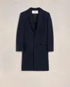 Ami Alexandre Mattiussi Single Breasted Wool Coat In Navy Blue
