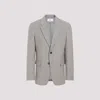 Ami Alexandre Mattiussi Light Taupe Virgin Wool Two Buttons Jacket In Gray